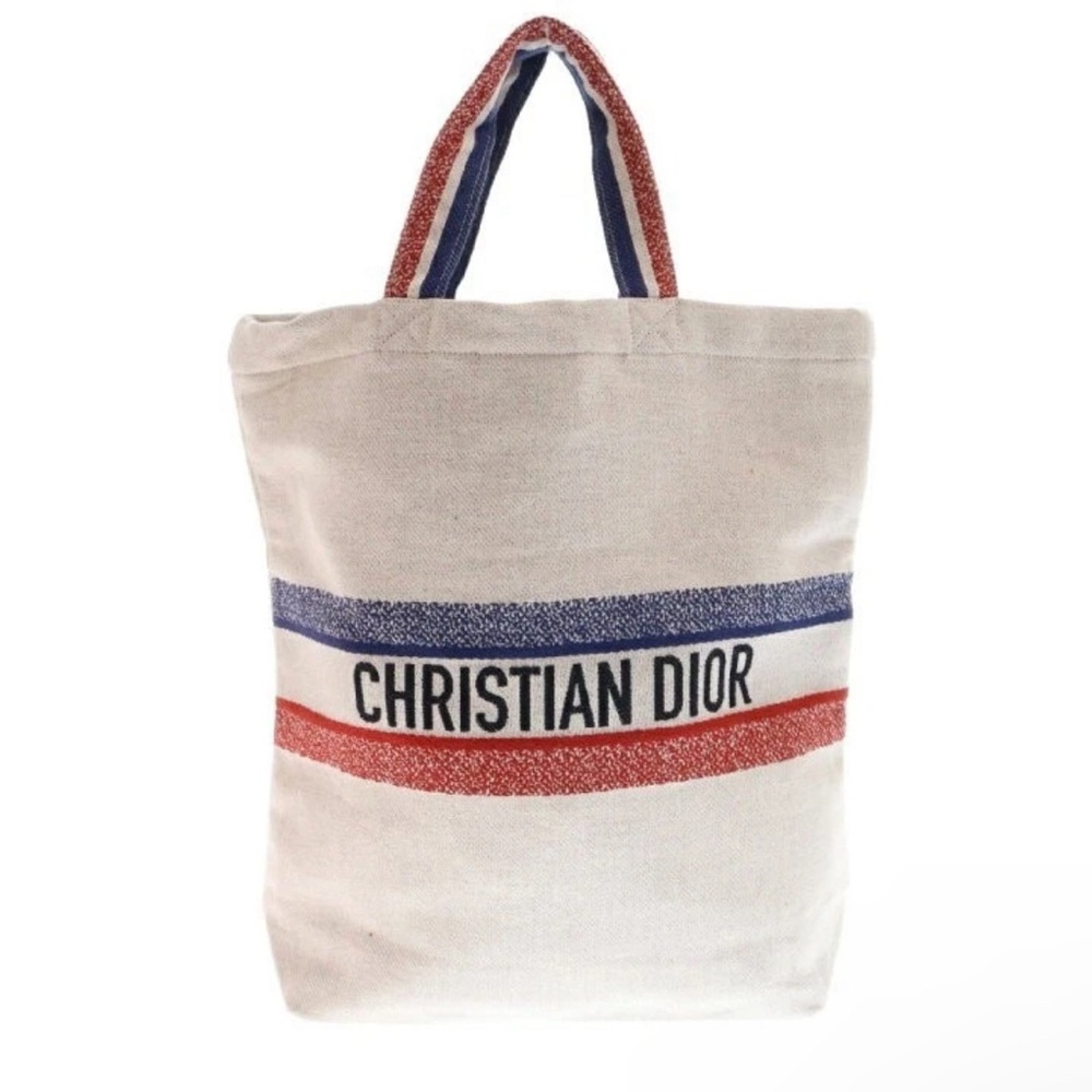 Dior Cream, Blue and Red Canvas Tote Bag, Exclusive Edition, Made in Italy - Picture 4 of 8